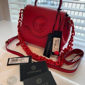 Versace La Medusa Top Handle Bag Leather Small